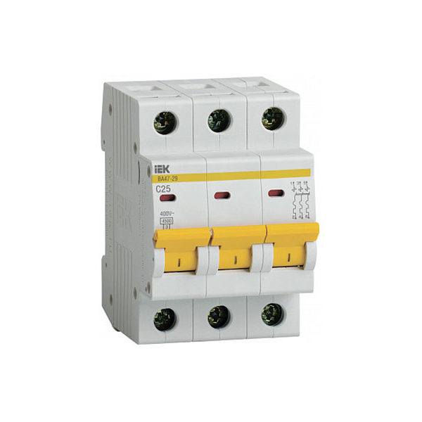 Автоматический выключатель IEK С25А P3 модульный MVA20-3-025-C